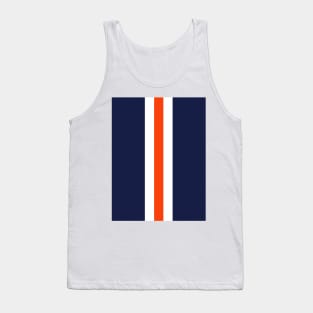 Luton Navy White Orange Retro Football Stripes Tank Top